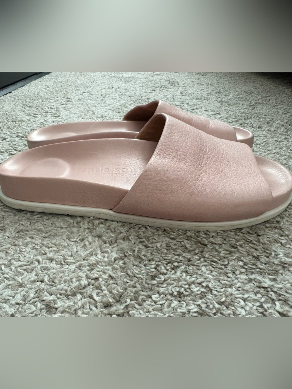 Gentle Souls Blush Leather Slides Size 8